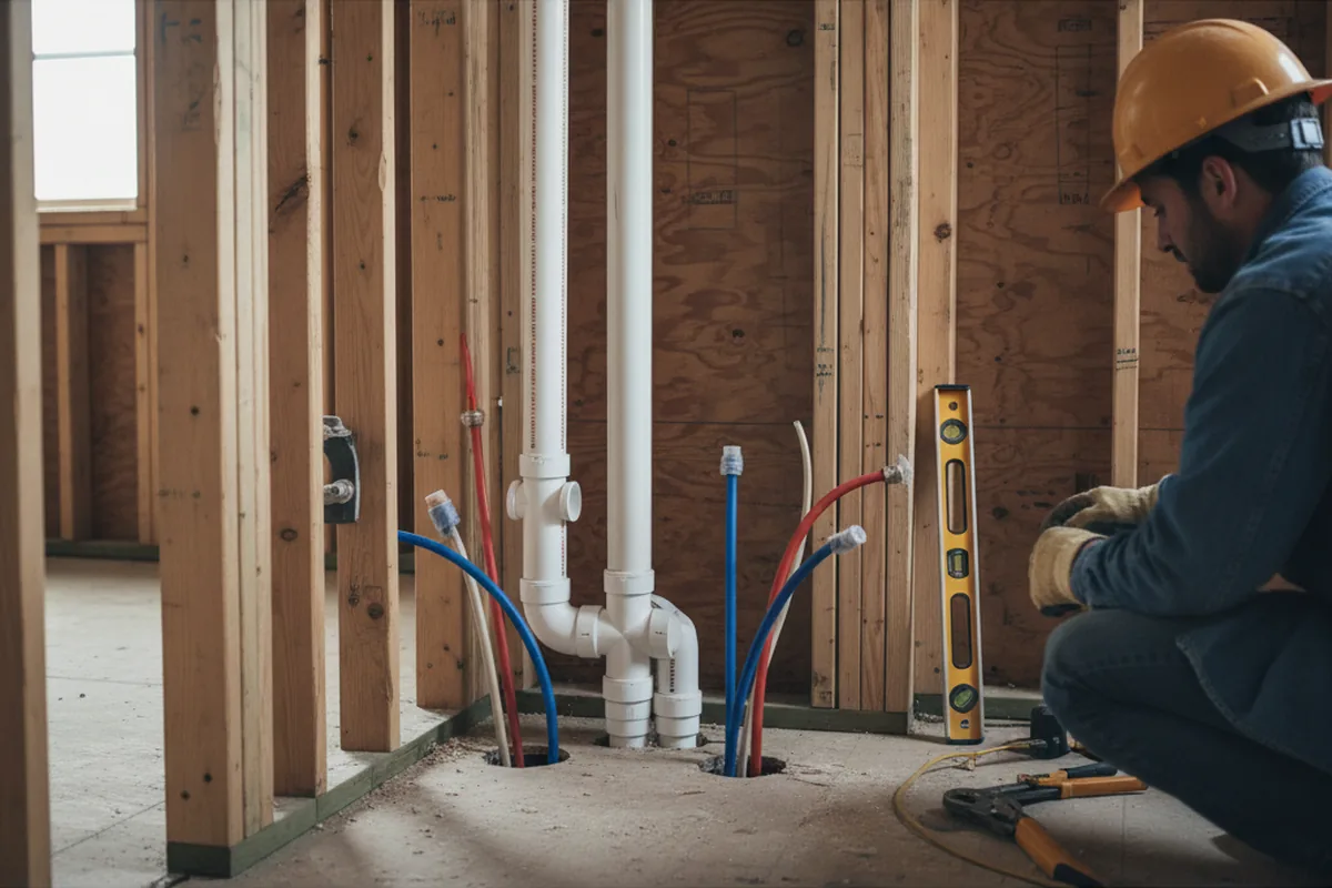 Drain and supply rough-in during Garbage Disposal Repair in Caruthers