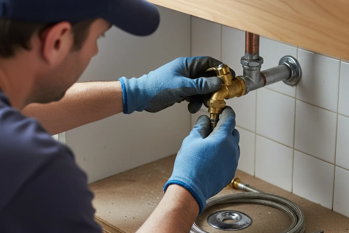 Shutoff valve and fitting work during Faucet and Fixture Repair in Caruthers
